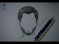 تعلم رسم الشعر واللحية للرجل بالرصاص للمبتدئين