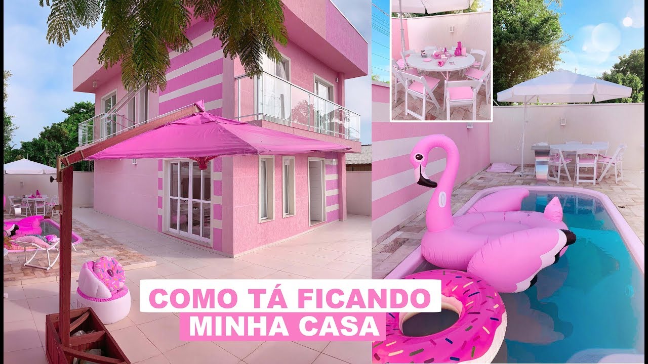 Casinha da barbie com piscina