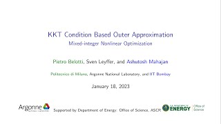Lecture 18: KKT Condition Based Outer Approximation, by Sven Leyffer.
