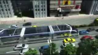 Incredible way of future transportation-Straddling Bus(3D bus)