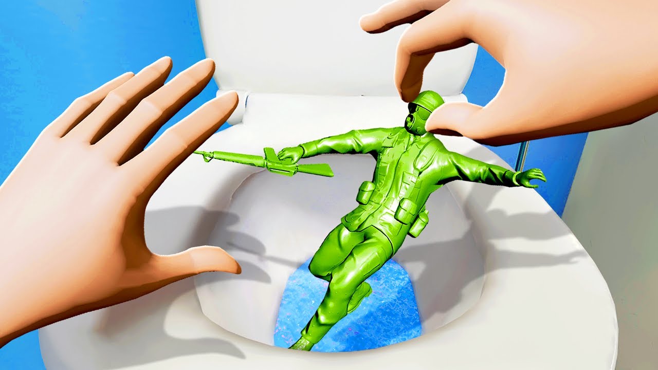 СМЫВАЙТЕ Оживших Солдатик в Унитаз - Plastic Battlegrounds VR