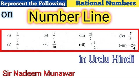 Represent the rational numbers on number line in Urdu Hindi number Line concept Sir Nadeem Munawar