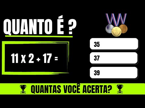 ➥ Quiz de Matemática Básica Ensino Fundamental e Médio