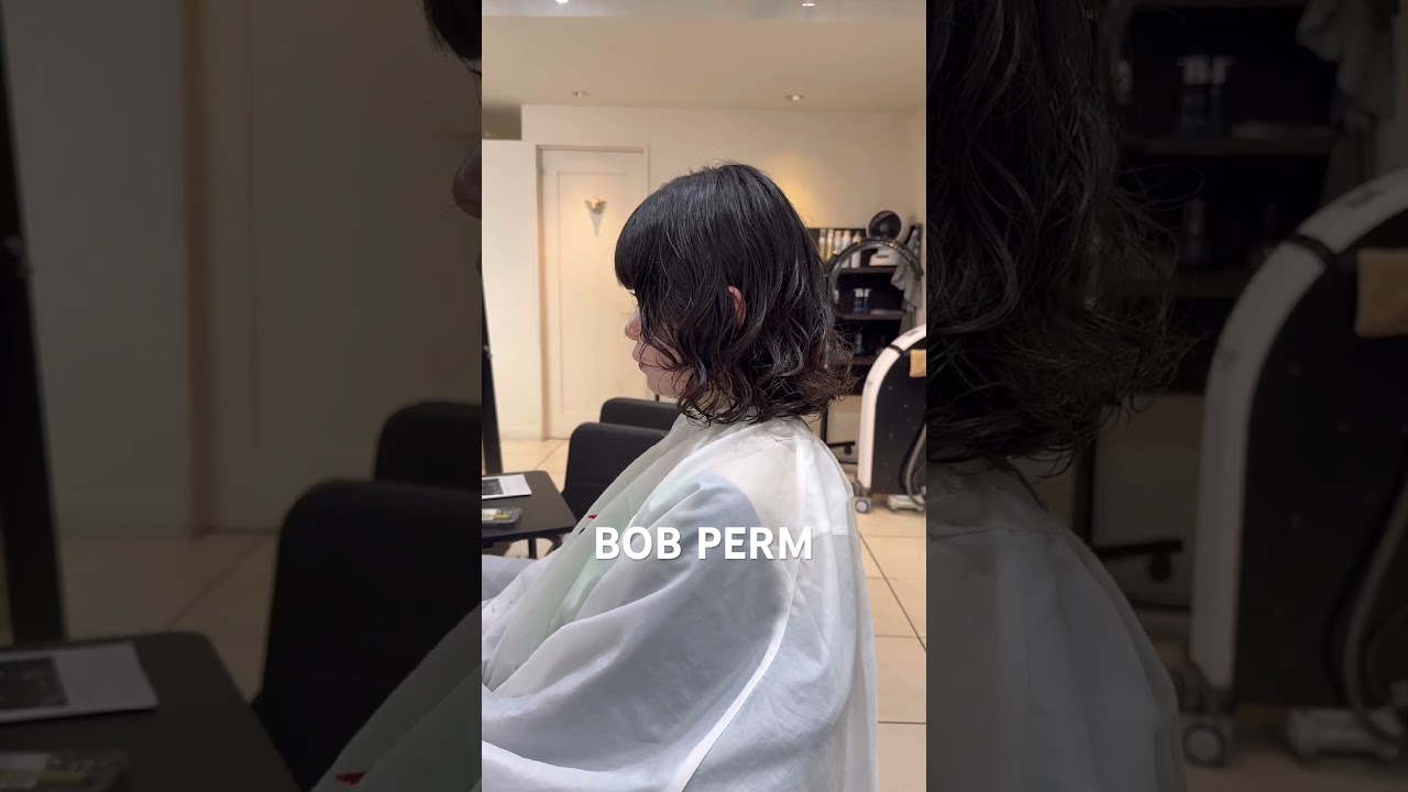 伸ばし途中はパーマでイメチェン🎶#ボブパーマ #ミディアムパーマ#癖毛風パーマ#コテ巻き風パーマ#パーマ、