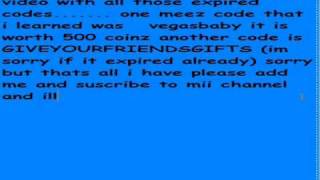 New Meez Codes For April 2009