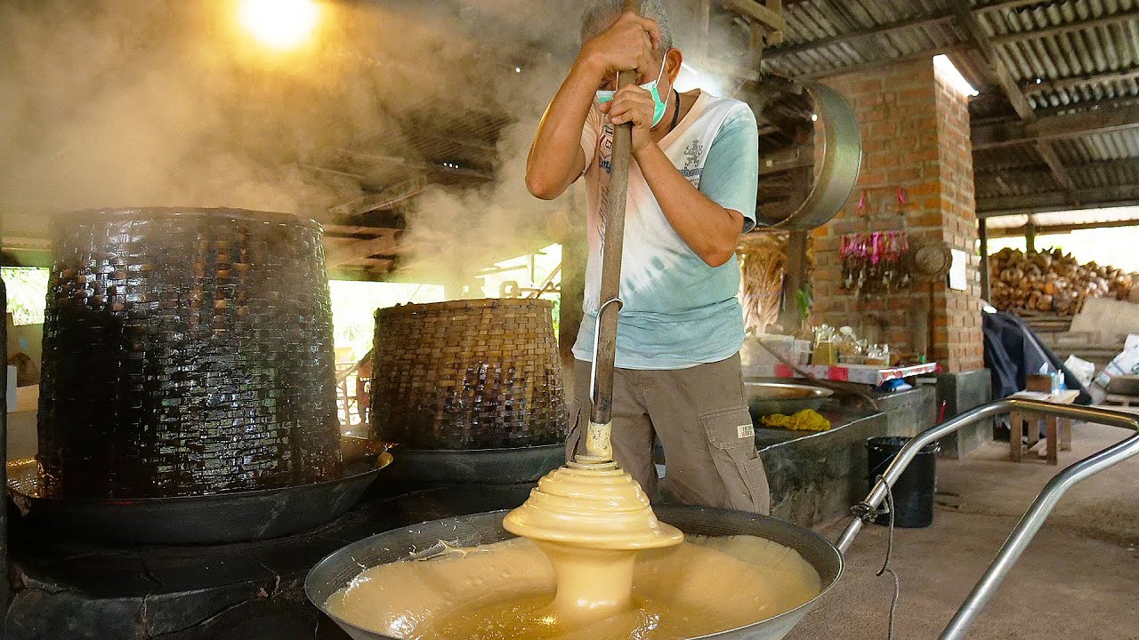 Incroyable ferme de noix de coco de 150 ans dhistoire processus de fabrication du sucre de coco