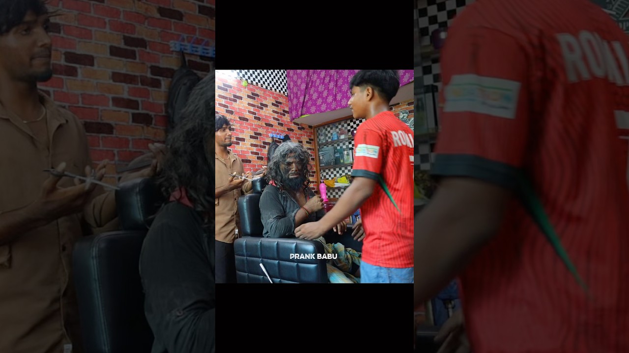 Saloon prank | Hair cut prank | Hair style prank | prank Indian | Tamil prank #shorts #prankbabu