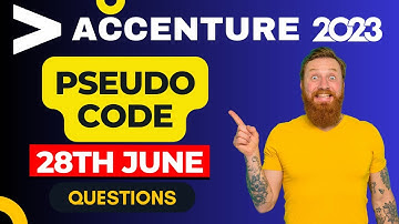 28th June : Pseudo Code : Accenture cognitive & Technical assessment 2023
