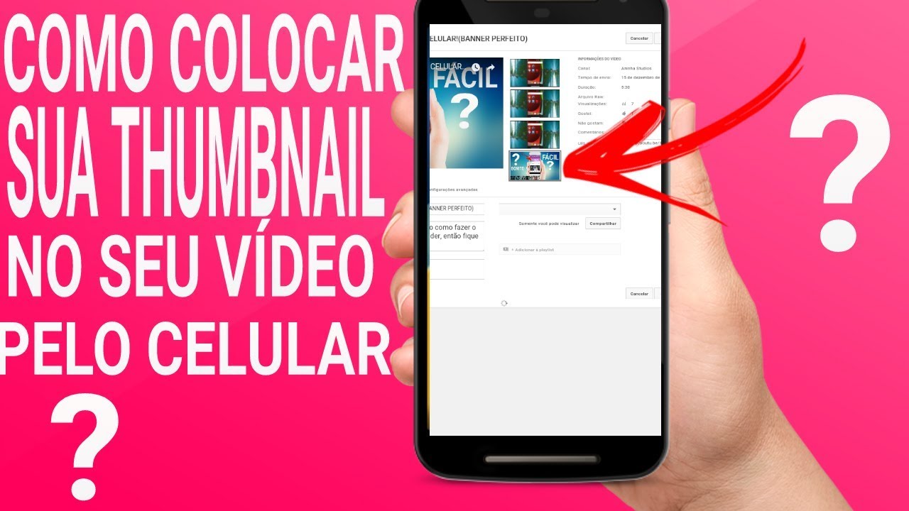 COMO COLOCAR A SUA MINIATURA/THUMBNAIL NO SEU VÍDEO PELO CELULAR! - YouTube