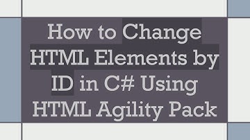How to Change HTML Elements by ID in C#  Using HTML Agility Pack