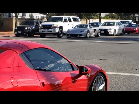 CARRERA GT COMES OUT OF NOWHERE!!! Cars and Coffee Lambo NB