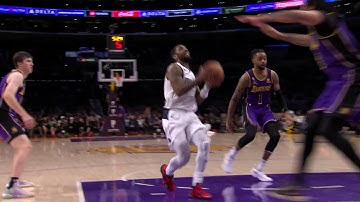 Anthony Davis blocked Kyrie Irving but Kyrie showed respect and praised him for a nice block