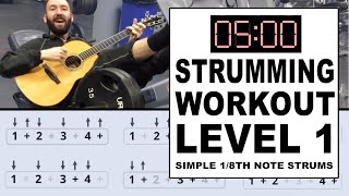 5 Minute Beginner Strumming Workout Technique Lesson How To Strumtutorial