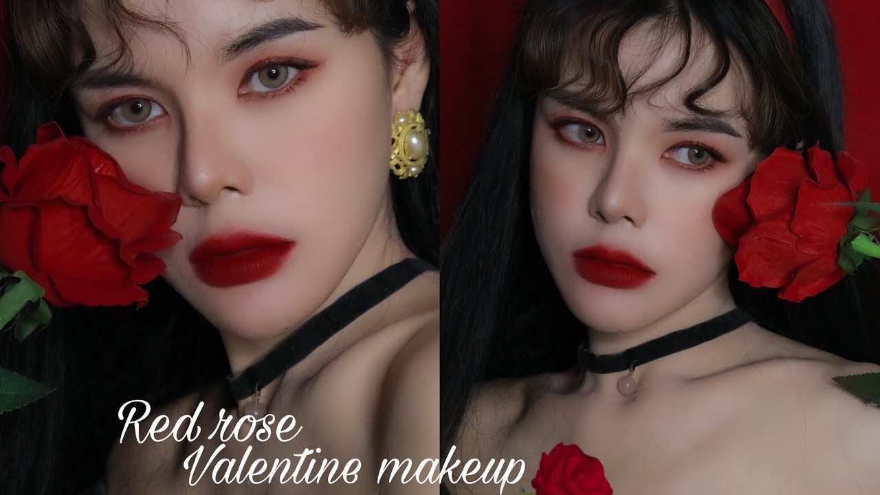 C_ROT || How to red rose แต่งหน้าโทนแดงกุหลาบ🥀 🖤(รับวาเลนไทน์ไปกินผู้ชาย)