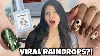 I Tried the VIRAL Raindrop Nail Trend 🍂 Fall Nail Art Using AzureBeauty HEMA & TPO Free Gel Polish