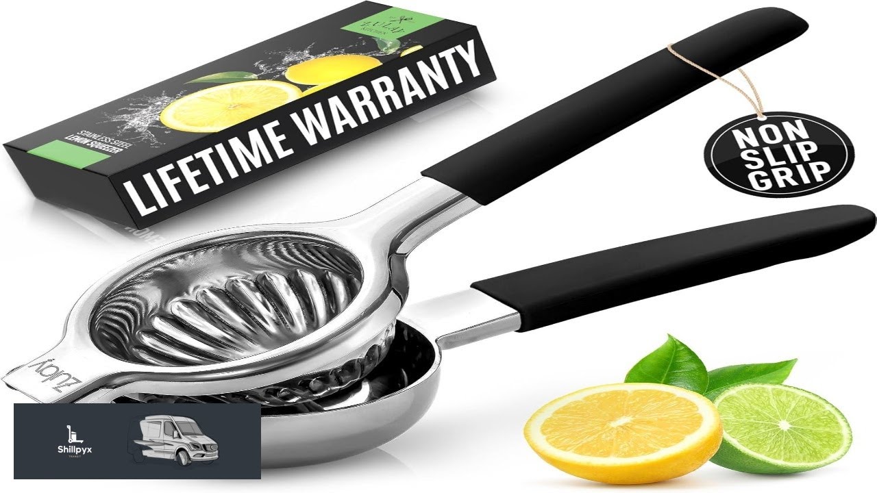Zulay Lemon Squeezer Stainless Steel with Premium Heavy Duty Solid Metal Squeezer