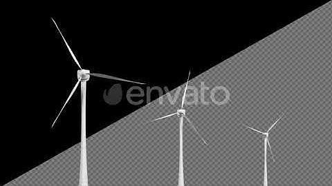 Wind Turbine Green Energy On Alpha Channel Loops V1 | Motion Graphics - Envato elements