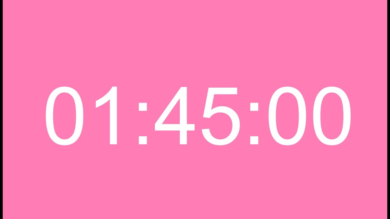 1 Hour 45 Minute Focus Timer (Pink) – Study, Work, Pomodoro | Timely ...