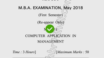 2018 Dcrust MBA 1st Sem Reappear Computer Application in Management Question Paper