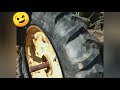 How to remove tractor tire tube, replace tire tube on rear tractor tire.