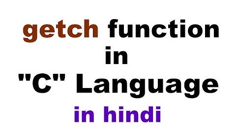 getch function in C