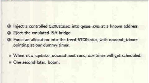 DEFCON 19: Virtualization under attack: Breaking out of KVM