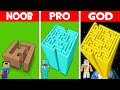 WHAT is INSIDE TALLEST MAZE in Minecraft NOOB vs PRO vs GOD? WHICH BIGGEST MAZE is BETTER?!