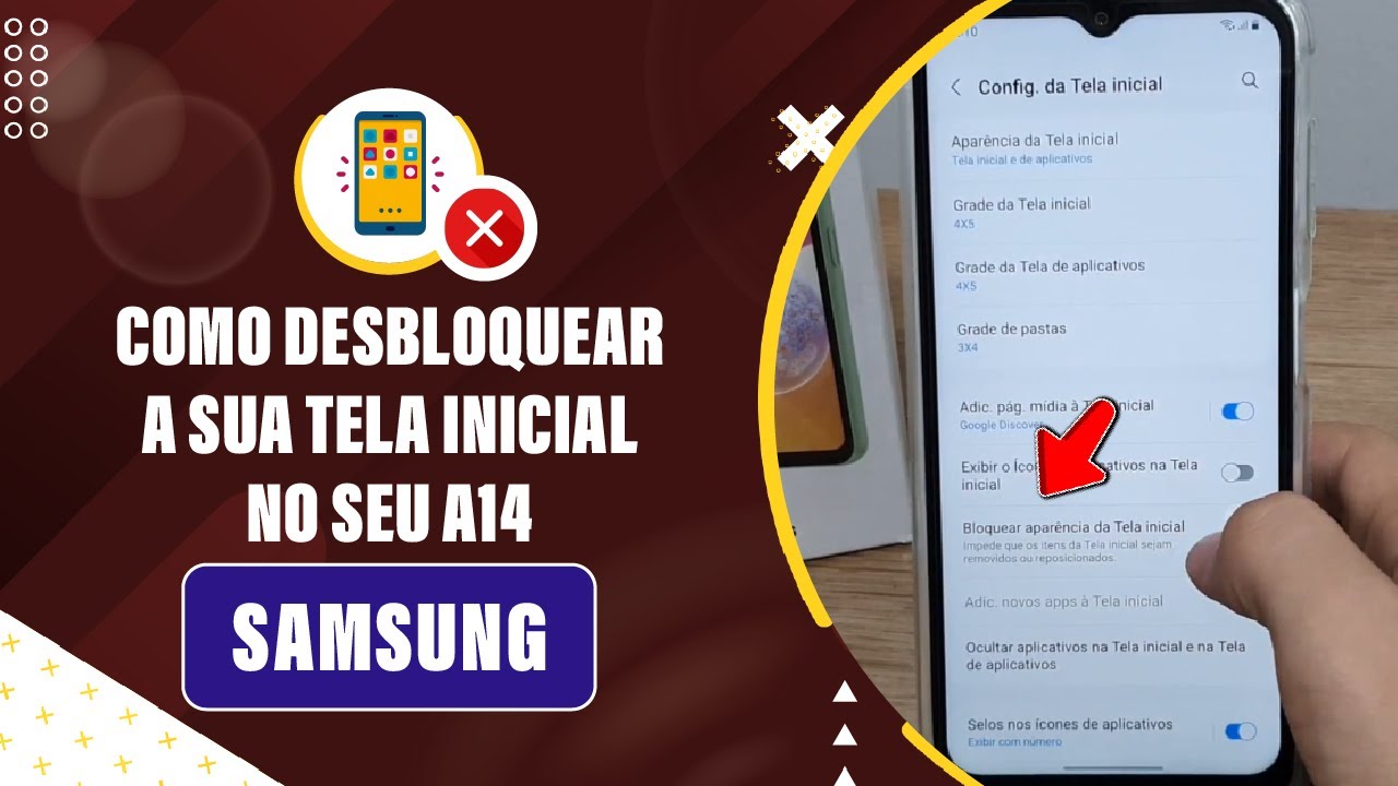 Como desbloquear a sua tela inicial no seu Samsung A14 - Passo a passo ...