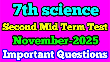 7th Science Second Mid Term Test Important Questions November-2025 English Medium