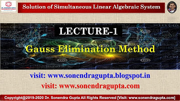 Gauss Elimination Method | Numerical Method | Simultaneous Linear System