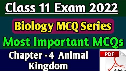 Class 11 biology Chapter 4 Animal Kingdom MCQ, Board exam 2022 Biology