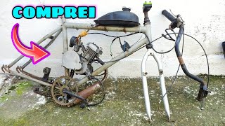 COMPREI uma SUCATA de BIKE motorizada / BICICLETA com MOTOR 80 cilindradas 2 tempos