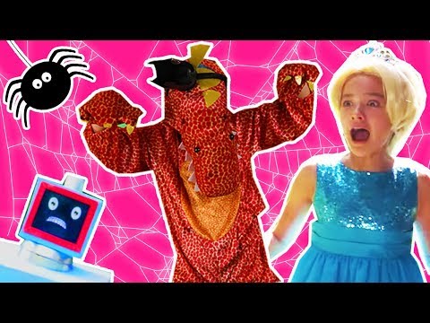 PRINCESS vs DINOSAUR | Halloween Princesses In Real Life | Robot Pranks | Costume Games for Kids