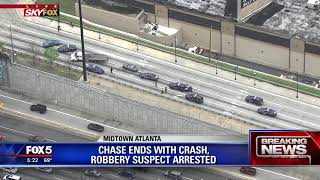 Chase ends with crash, robbery suspect arrested