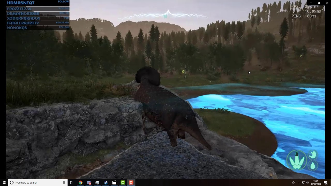 The Isle dinosaur Triceratops vs Waterfall Death  | Evolve Realism | Gameplay | Triceratops