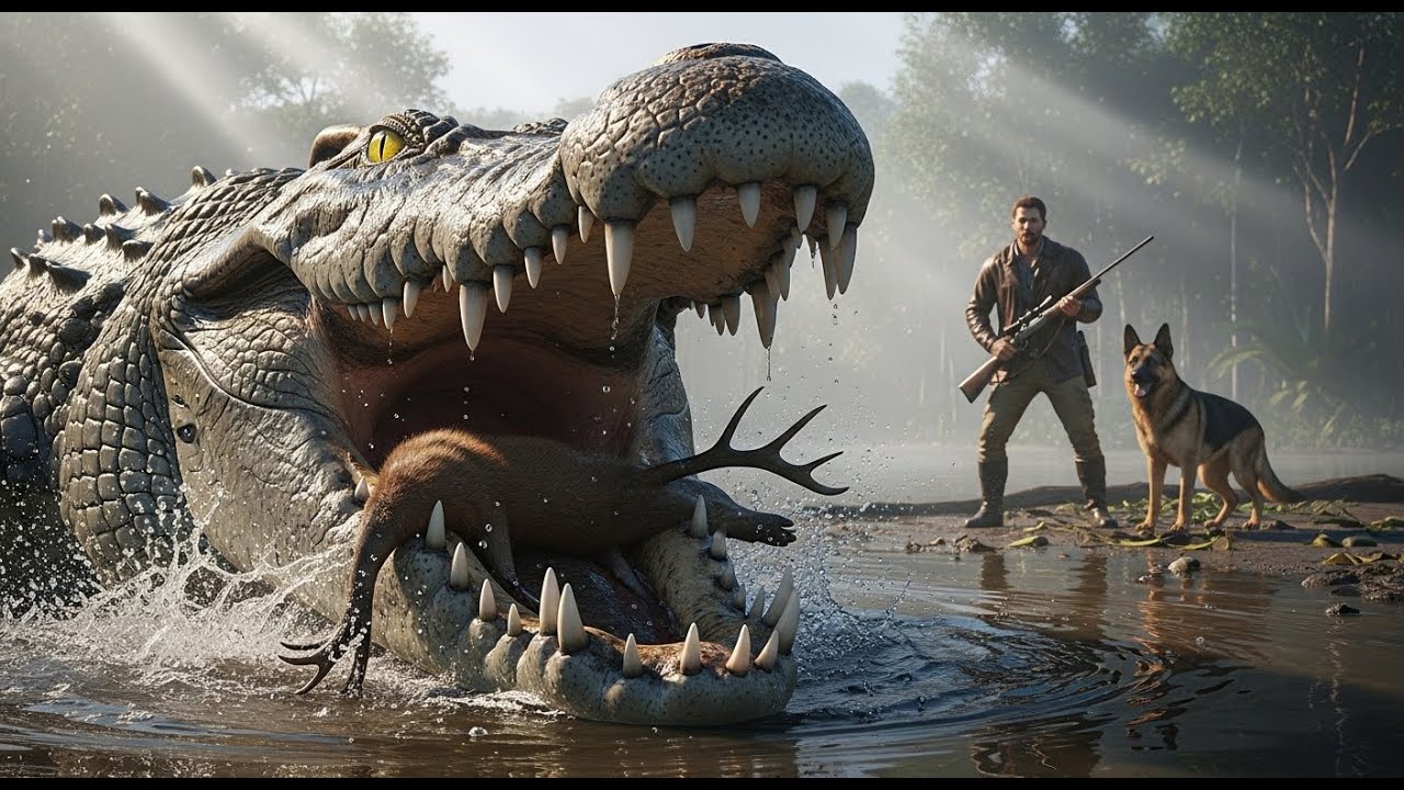 Hunter William & Brave Dog Alpha Rescue Deer From Giant Monster Crocodile! || Emotional Story