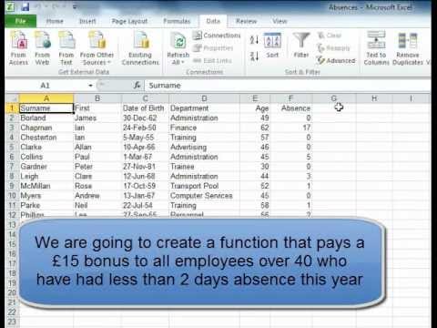 MS Excel 2010:Nested Functions (AND)