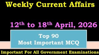 12 April to 18 April 2026 Current Affairs|Weekly Current Affairs MCQs #currentaffairs 