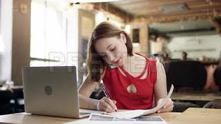 Multi-Tasking In A Cafe Stock Video