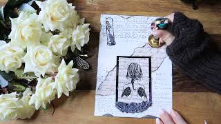 ASMR Vintage Diary Journal Decorating | No Talking #asmr #journalwithme #vintagejournal