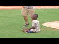 Cleveland boy without legs throws first pitch at Myrtle Beach Pelicans game