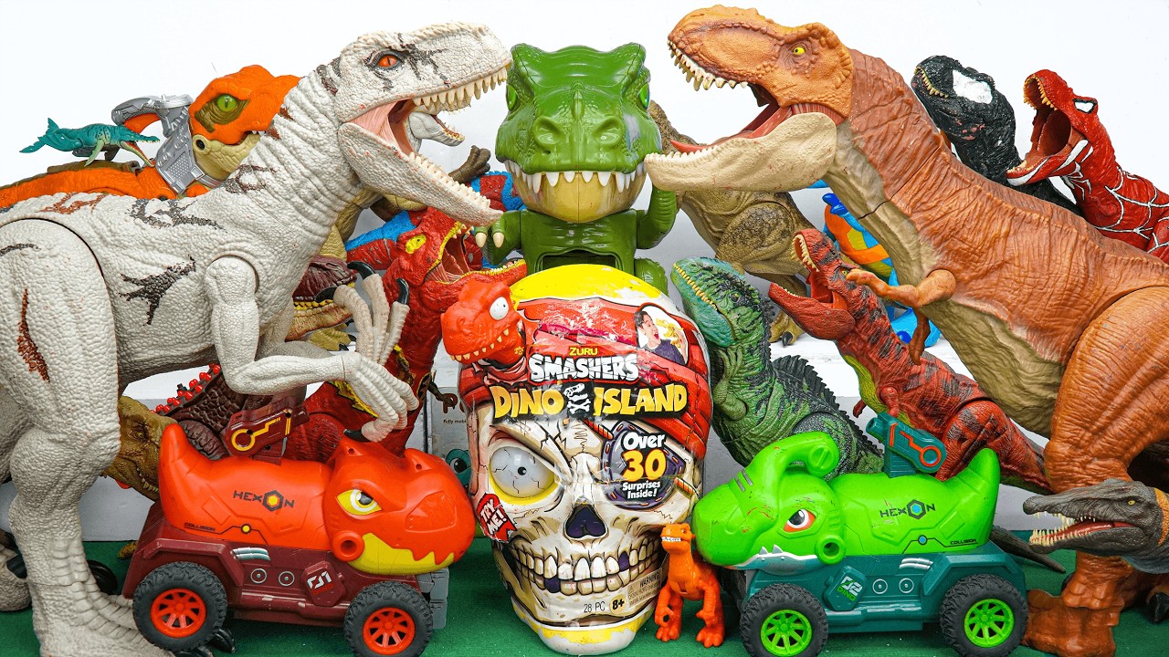 Jurassic World Unboxing Review ASMR | Brachiosaurus Trex Mosasaurus Spino Atrociraptor Smasher Dino