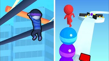 Roof Rails Vs Stack Rider ❤️💦🌈 SpeedRun All Levels Gameplay Android & iOS