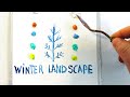 Winter landscape. Painting with oil. ASMR.