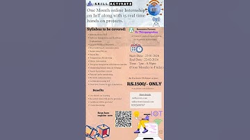 One month online internship on IoT along with 15 real time hands on projects #intership #iotprojects