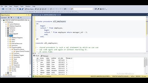 SQL Server interview questions. 4) Stored Procedure in SQL Server.