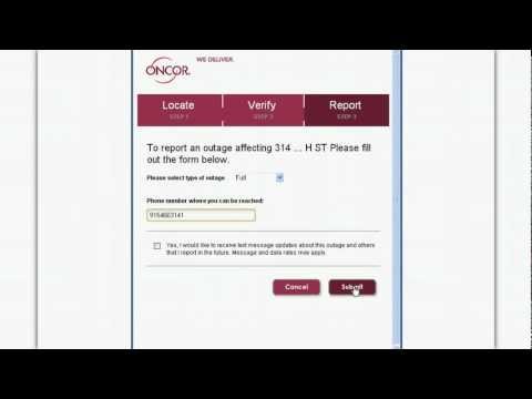 Oncor.com Online Outage Reporting Portal Tutorial