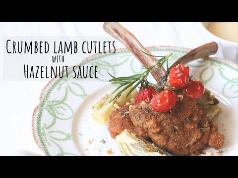 Crumbed lamb cutlets with hazelnut sauce, from the video
