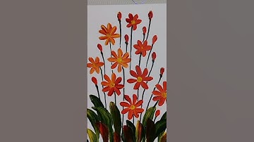 Easy Daisy Flowers Acrylic Painting Tutorial for Beginners 🌼 #shorts #Daisyflowers