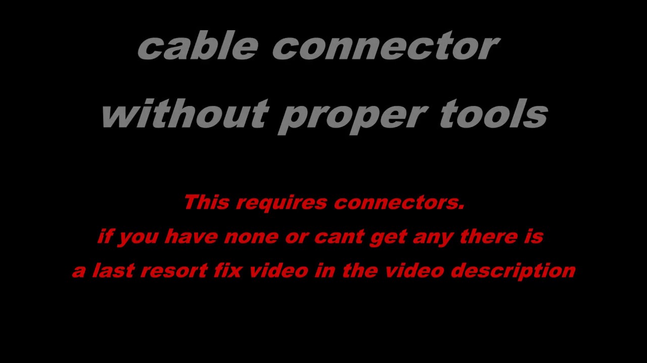coax cable connector without tools YouTube